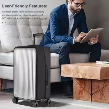 Защитный чехол с гладкой застежкой-молнией, утолщенная эластичная ткань, водонепроницаемый чехол для багажника 20/24/28/30 дюймов, ударопрочный защитный чехол для багажа 20Inch темно-серого