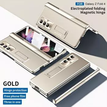 Защитный чехол с магнитным шарниром и покрытием для Samsung Galaxy Z Fold 4 5g с HD-пленкой для сотового телефона и скрытой подставкой Fold4 Funda for Galaxy Z Fold 4