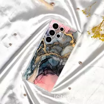 Защитный чехол с мраморной текстурой для Samsung S23A55 с полной защитой объектива и защитой от падений. Samsung S21ULTRA прозрачный