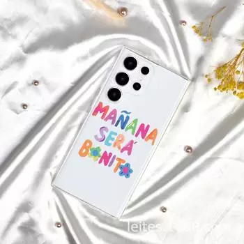 Защитный чехол с полным объективом для защиты от падения с радужной английской живописью для мобильного телефона Samsung S23A55 Samsung A54 прозрачный