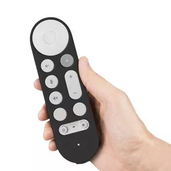 Защитный чехол с противоскользящим покрытием и шнурком для пульта ДУ для Google TV Streamer 4K Black