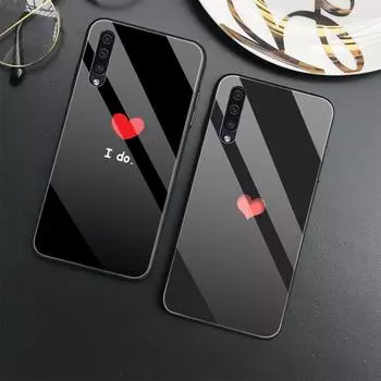 Защитный чехол с сердечком для Samsung Galaxy A52 A71 A72 A70 A73 A53 A13 5g A03 A22 A21s A03 Core A42, крышка из закаленного стекла For Samsung A33 5G
