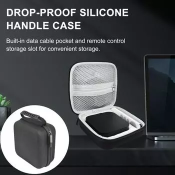 Защитный чехол с силиконовой ручкой, противоударный сетчатый карман, устойчивый к грязи, сумка для хранения, чехол для Apple TV 7 чёрный