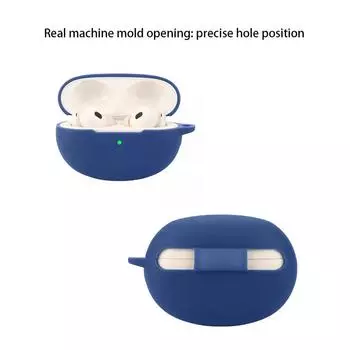 Защитный чехол Силиконовый чехол для хранения Гибкая крышка Противоударный дизайн для хранения наушников Подходит для наушников Air 6 o темно-синий