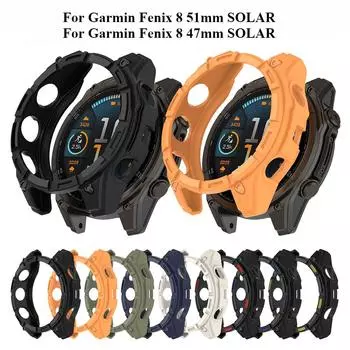 Защитный чехол TPU для Garmin Fenix 8 51 мм 47 мм SOLAR Мягкий силиконовый чехол-бампер Аксессуары для Fenix8 SOLAR Protector Fenix 8 51mm SOLAR зелёный