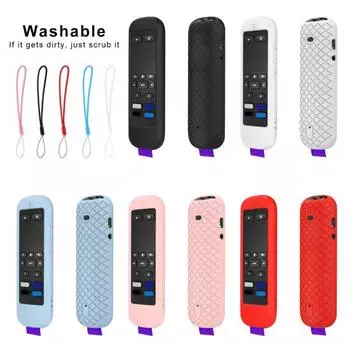 Защитный чехол Удобная ручка с ремешком Устойчивость к загрязнениям Противоударная противоскользящая текстура Эффективная защита Силиконовый чехол для пульта дистанционного управления Smart TV розовый