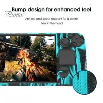 Защитный чехол Высокая гибкость Противоскользящий Камуфляжный дизайн Антикоррозийная защита игровой консоли Съемная игровая консоль Силиконовый защитный чехол зелёный