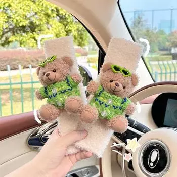 Защитный чехол в виде плюшевого медведя, симпатичный, для салона автомобиля, ремень безопасности автомобиля, наплечный рукав, женский Style 3