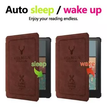 Защитный чехол Yousheng Auto Sleep Wake Smart Cover Ударопрочный, ударопрочный, надежный, защитный чехол для электронной книги Kindle Paperwhite A серый