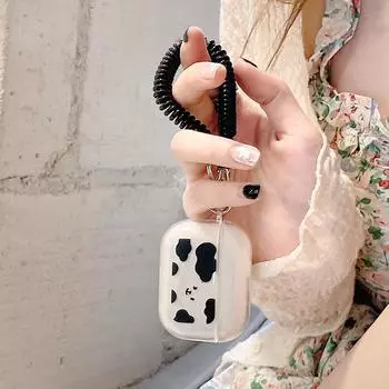 Защитный чехол Zhitai Cow Pattern AirPods Pro с ремешком для гарнитуры Bluetooth для 2-го/3-го поколения AirPods 1/2 Gen
