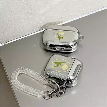 Защитный чехол Zhitai Electroplating TPU для Apple AirPods 3/Pro со шнурком AirPods 1st/2nd Generation