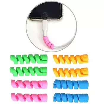 Защитный кабель [цветной, 8 штук] Защита от отключения синий розовый оранжевый зеленый синий зеленый код кабеля USB-кабель силиконовая проводка