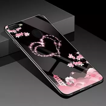 Защитный кейс для смартфонов iPhone, Samsung, Huawei, Xiaomi из закаленного стекла с рисунком в ассортименте Samsung A03