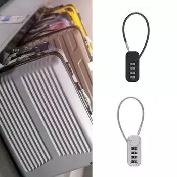 Защитный кодовый замок, 4-значный кодовый замок с паролем, противоугонный цинковый сплав, дорожный багаж, рюкзак, трос, навесной замок, оборудование чёрный