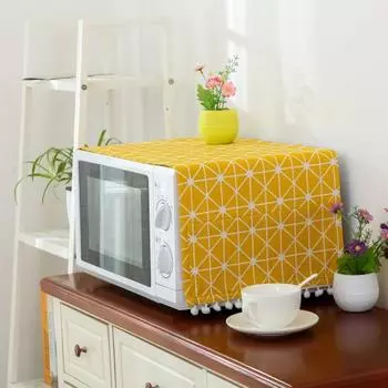 Защитный компактный прочный многоцелевой хлопковый льняной чехол для микроволновой печи с сумками для хранения Пылезащитный чехол для микроволновой печи H