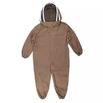 Защитный костюм для пчеловодства, дышащий комбинезон для пчеловодов, халат с застежкой-молнией для пчеловодов, светло-коричневый, XXL L