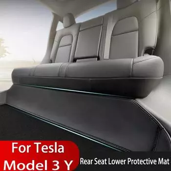 Защитный коврик для заднего сиденья для Tesla Model 3 Y, кожаная подушка с полным объемом, противоударная, противогрязевая, автомобильные аксессуары