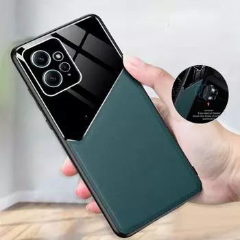 Защитный кожаный чехол для камеры Xiaomi Redmi12 12C 10C 10 9 9A 9T 8A Note 12 11 10 8 9 Pro 12T 13T Poco X5 X4 M4 Pro, силиконовый бампер, магнитный чехол для автомобиля Redmi 12 4G чёрный