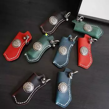 Защитный кожаный чехол ручной работы из натуральной кожи, кожаный чехол для зажигалки, чехол для зажигалки коричневый