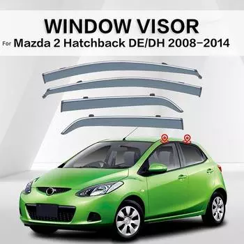 Защитный козырек для Mazda 2 Hatchback DE 2008-2014 Sedan DH 2008-2010 Аксессуары Погодозащитные козырьки Ветрозащитный козырек
