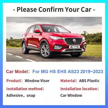 Защитный козырек для MG HS EHS PHEV AS23 2019~2024 Защита от солнца и дождя Дефлектор Боковые вентиляционные отверстия Дымозащитные крышки Навесы Внешние аксессуары прозрачный