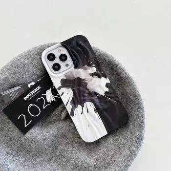 Защитный мягкий чехол для iPhone 12, противоударный дизайн с абстрактными чернилами, чехол в стиле 15 Pro. iPhone 11 Pro Max