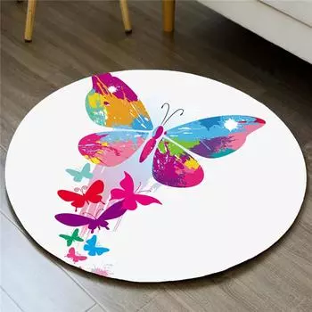 Защитный напольный коврик, скандинавский коврик для спальни, дверной коврик, 3D коврики с бабочкой, музыкальными нотами, фланелевый ковер, коврик для ванной комнаты, противоскользящие 40cm