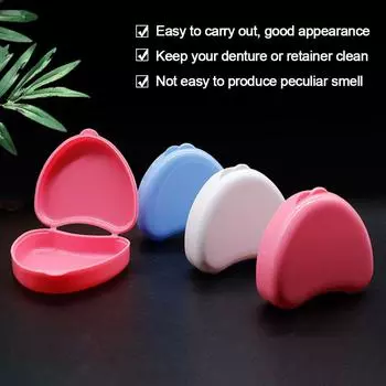 Защитный пластиковый фиксатор для брекетов, портативный, многоцветный, коробка для зубных протезов, ортодонтический футляр для брекетов, женские и мужские искусственные зубы белый