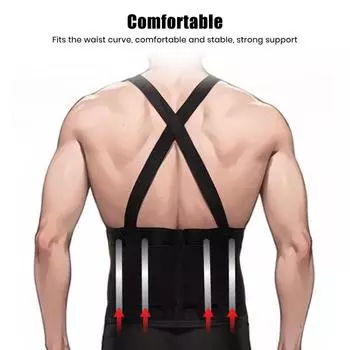 Защитный пояс для поясницы для мужчин и женщин, регулируемый пояс для поддержки поясницы с подтяжками, эргономичный эластичный бандаж для занятий спортом XXXL чёрный