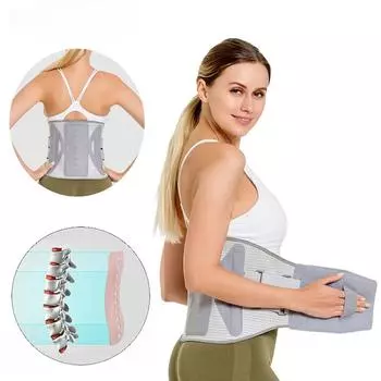 Защитный пояс для талии, поддержка поясничной талии, магнитный компресс, самонагревающийся ремень, фиксирующий ремень, поддерживающая стальная пластина M серый