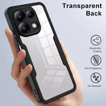 Защитный прозрачный чехол на весь экран 360 для Redmi Note 13 12 11 10 9 Pro 12s 11s 10s 10C 12C 13C, противоударный чехол для телефона Redmi Note13Pro(5G) чёрный