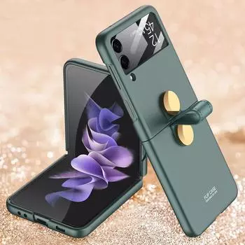 Защитный пылезащитный чехол для Samsung Galaxy Z Flip 4 5g Flip3 Flip4 Flip 3 5 Flip5 Zflip3 Zflip4, стеклянная пленка для объектива for samsung Z Flip 3 чёрный