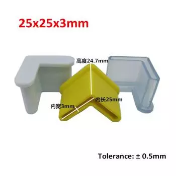 Защитный рукав для углового железа, треугольная крышка для ног из железа, угловые ножки в форме буквы L, резиновые заглушки для труб 25x25x3mm&8Pcs чёрный
