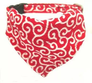 Защитный шарф-арабеска для кошек, изготовленный из ткани с арабесками, поставляется напрямую с завода, шарф съемный и легко поддается обработке японским узором [Магазин воротников], красный