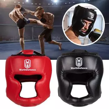 Защитный шлем для бокса, защитный шлем для каратэ и тхэквондо, защитный мягкий дышащий шлем T3A0 Red-One size