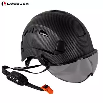 Защитный шлем LOEBUCK с узором из углеродного волокна, каски, одобренная строительством каска, регулируемый вентилируемый защитный шлем ANSI Z89.1 для мужчин, женщин,
