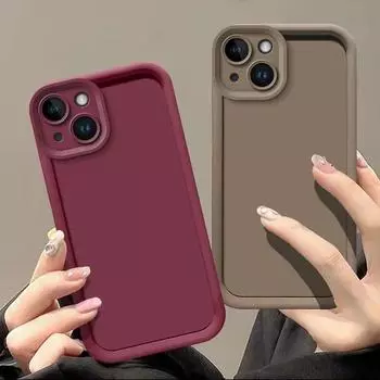 Защитный силиконовый чехол для камеры iPhone 16 15 14 Plus 13 Pro Max 12 Mini 11 X Xs XR 7 8 Plus SE 2020 2022 Мягкие задние чехлы из ТПУ iPhone 12 Mini чёрный