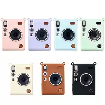Защитный силиконовый чехол для камеры Fujifilm Instax Mini EVO, противоударный, с полным покрытием, мягкий чехол для использования на открытом воздухе чёрный
