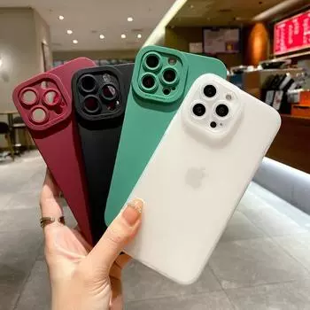 Силиконовый чехол для защиты камеры iPhone 16 Pro 15 14 Pro Max 13 11 12 XR XS Max X 7 8 Plus, мягкая противоударная матовая задняя крышка iPhone 13 Pro Max чёрный