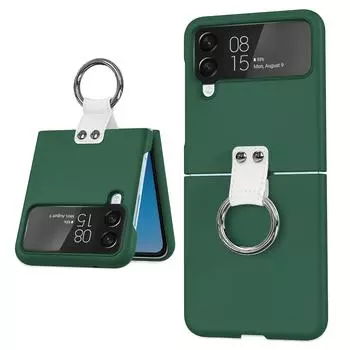 Защитный складной чехол с ремешком для защиты от ударов для Samsung Galayx Z Flip4 Flip 4 5g Flip3 Flip 3, чехол с кольцом на палец с защитой от царапин for Samsung Z Flip 3 фиолетовый