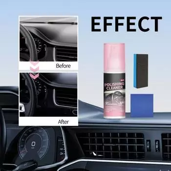 Защитный спрей для салона автомобиля, пятновыводитель с губкой, безопасный ингредиент, легкое применение, полирующий очиститель, набор спреев-восков A