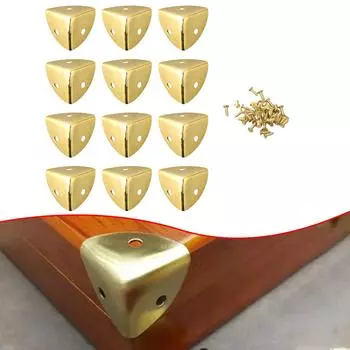 Защитный уголок для защиты углов с винтами, деревянный футляр 12 шт. 2,5*2,5*2,5 см, черное золото, украшение для стола
