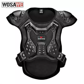 Защитный жилет WOSAWE, защита груди для взрослых, внедорожный бронежилет для гонок на спине, телохранитель S чёрный
