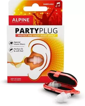 ЗАЩИТА СЛУХА ALPINE Беруши Беруши Работа Звукоизоляция Альпийский PartyPlug Прозрачный Удаленная работа/Дом