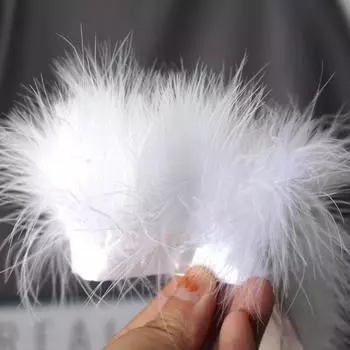 Зашифрованные сосудистые бархатные полоски из перьев турецкой ткани для волос, юбка «сделай сам», кружевные декоративные аксессуары для одежды 1m белый