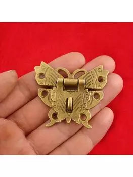 Застежка-бабочка в винтажном стиле, металлическая защелка из цинкового сплава, ретро-отделка, подходит для шкатулок для драгоценностей и деревянных шкатулок 1PC Gold Butterfly Lock