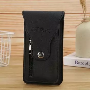 Застежка-молния Чехол для мобильного телефона Уличный кошелек Поясная сумка Держатель для мобильного телефона Поясная сумка чёрный