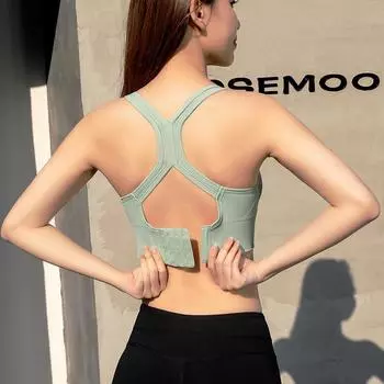 Застежка сзади Фитнес Регулируемый ударопрочный бюстгальтер для бега и пота Нижнее белье Быстросохнущий спортивный бюстгальтер с полой спиной S белый