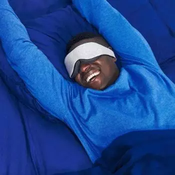 Затемняющая маска для глаз для глубокого сна, дышащая маска для глаз с берушами, регулируемая, не создающая давления, светоблокирующая маска для глаз для женщин и мужчин серый