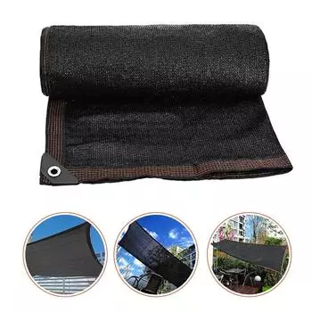 Затеняющая черная сетка для защиты от солнца Садовые растения Суккуленты Солнцезащитный тент Укрытие Парус Теплица Затеняющая ткань Балкон Плавательный тент Сетка 2mX1m чёрный